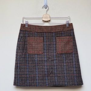 J. Crew wool houndstooth mini skirt